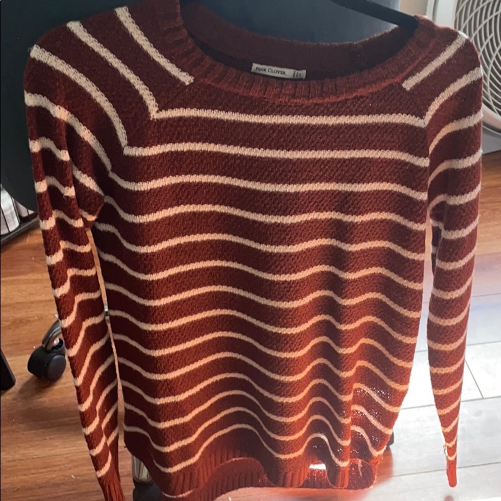 Pink Clover Waffle Knit Sweater